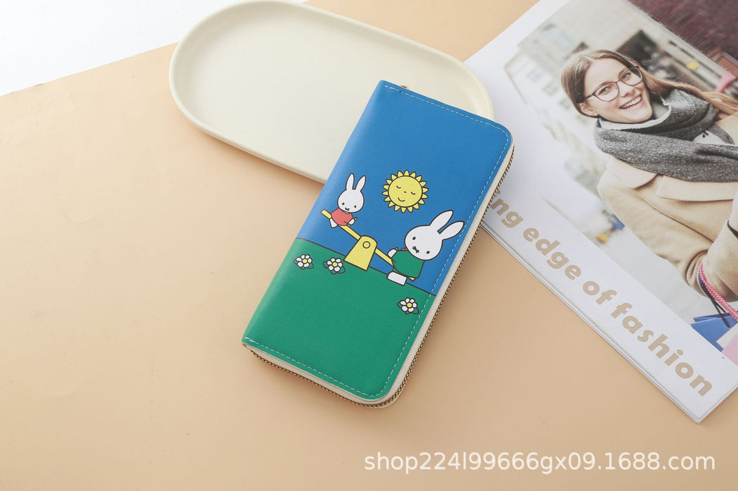 Wholesale PU Leather Cartoon Rabbit Coin Purse Card Holder Wallet Color Block Everyday Fashion Accessory