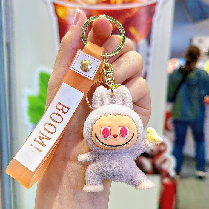 Wholesale Cute flocked plush toy keychains in various colors