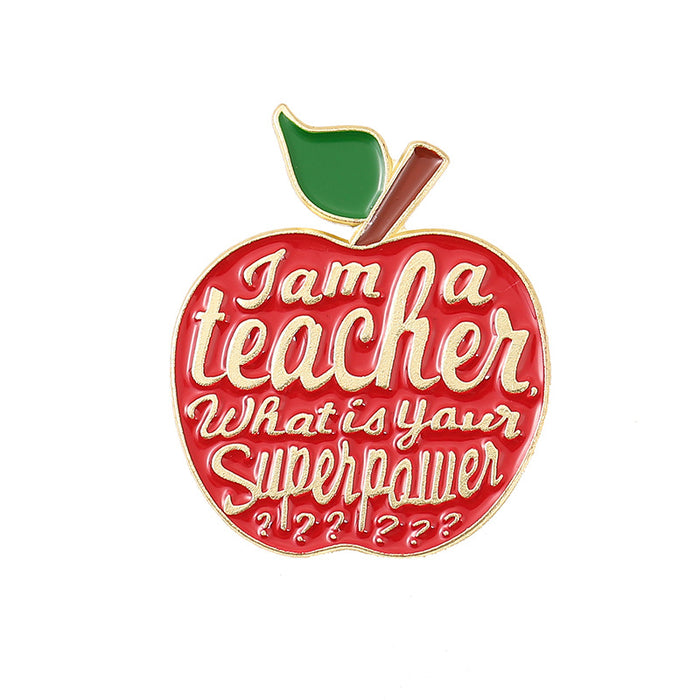 Wholesale Alloy personalized letters,  four-color apple brooch