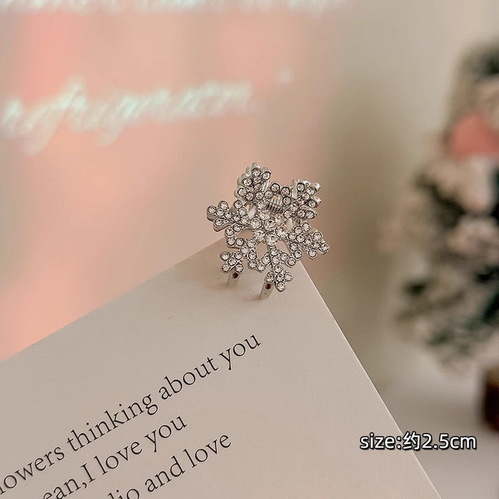 Wholesale Flash diamond snowflake hairpin side clip duckbill clip