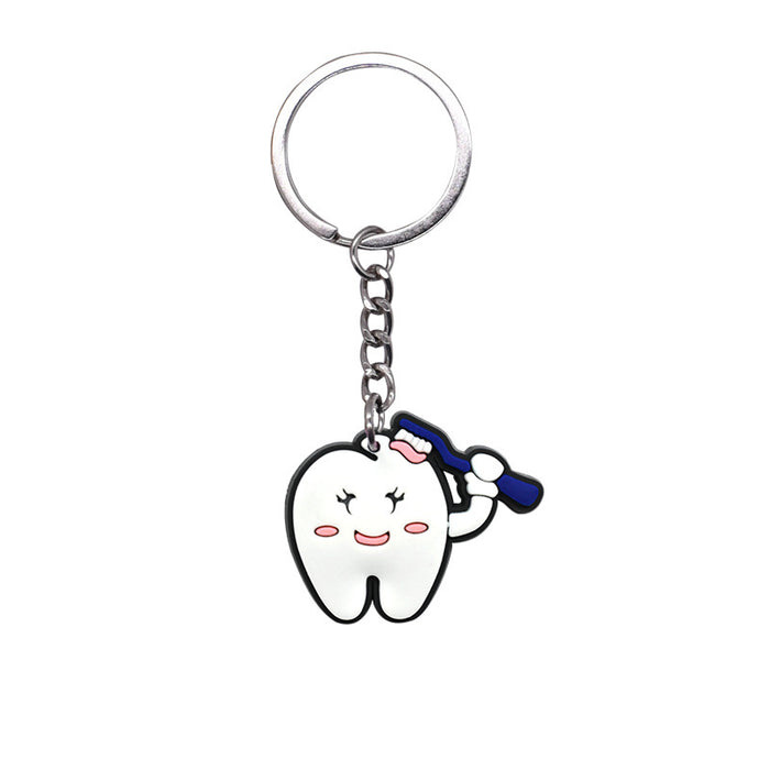 Wholesale 10 PCS  Cartoon Keychain School Bag Pendant Ring Hanging PVC Soft Glue Keychain