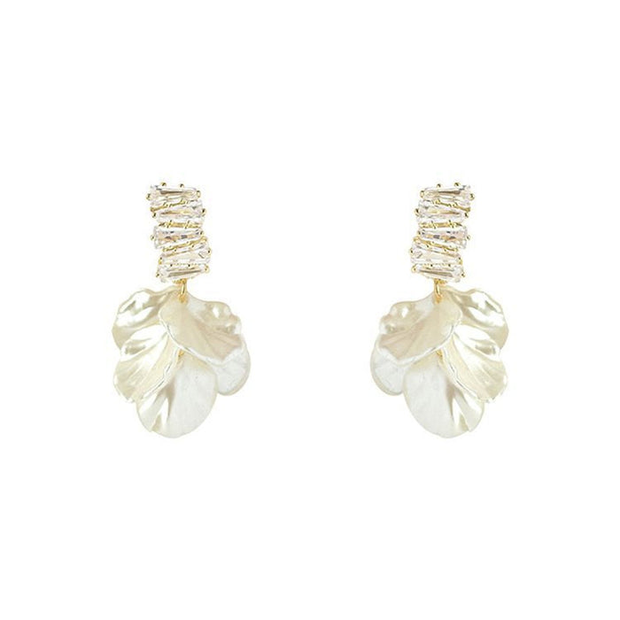 Wholesale Flower Tassel Zircon Earrings Copper Fashion Accessory MOQ≥2