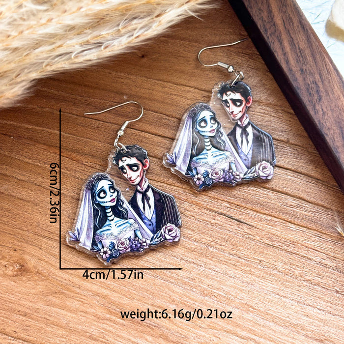 Wholesale Creative and personalized Halloween dark gothic cartoon character women's earrings