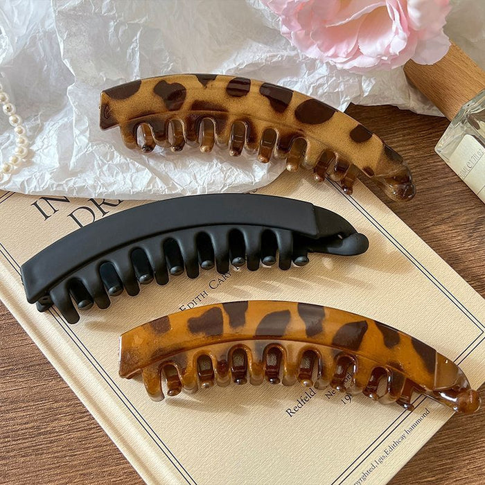 Wholesale Leopard Banana Hairpin Women's l Clip Elegant Back of Head Clip Headwear