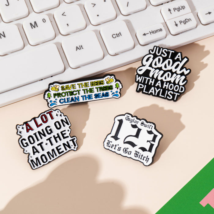 Wholesale Letter metal brooch clothes bag pin badge clothing accessories