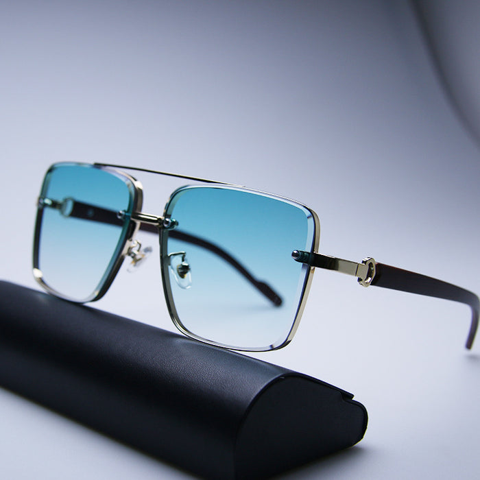 Wholesale Imitation wood grain temple sunglasses, square edged sunglasses