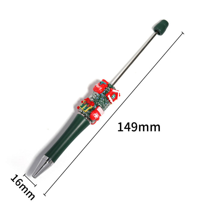 Wholesale New Christmas flower pearl bead pen creative sugar safflower embellishment ballpoint pen student gift pen