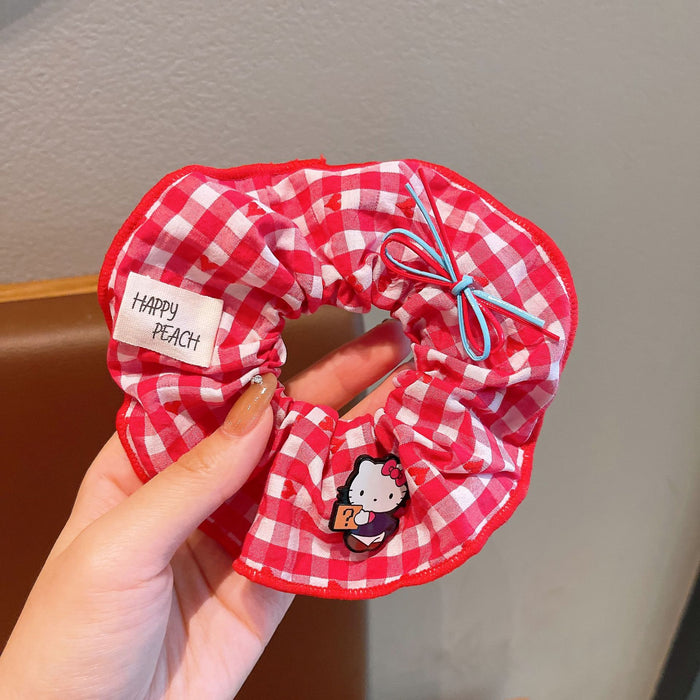 Wholesale Kitten plaid large intestine Hair Scrunchies