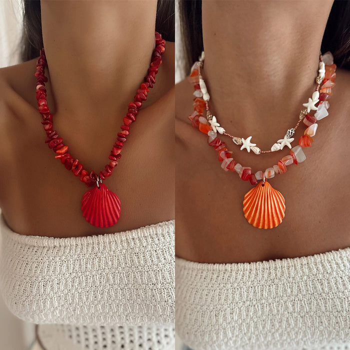Wholesale Exaggerated Shell Necklace Irregular Gravel Fashion Ethnic Necklace