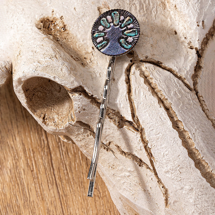 Wholesale leather western style turquoise poker pattern printed hairpin hairpin