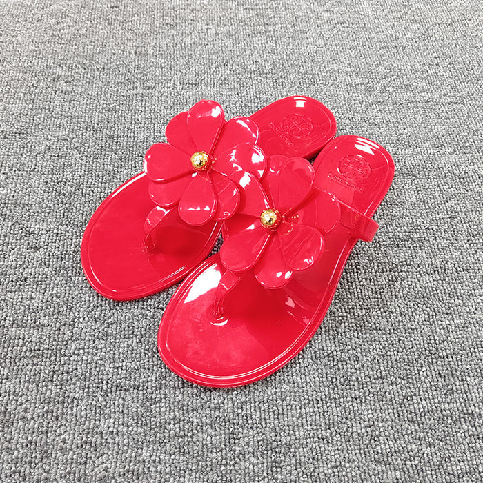 Wholesale Leather Sunflower Flip-flops for Women JDC-SP-BoH006