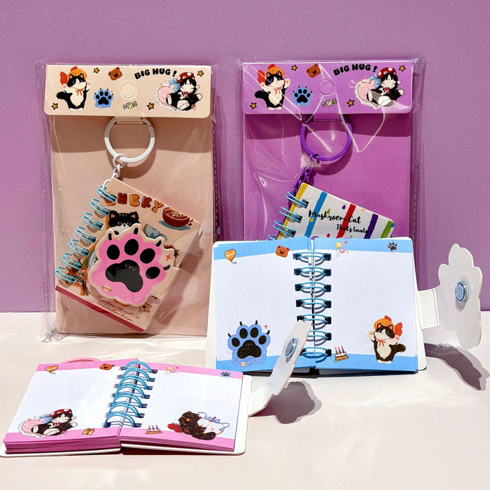 Wholesale Cute Black Cat Charm Spiral Notebook