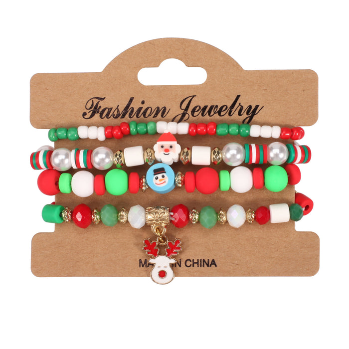 Wholesale Christmas Snowman, Christmas Tree, Santa Claus, Antlers Crystal Bracelet JDC-BT-Xiny062