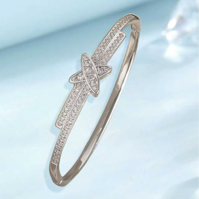 Wholesale Minimalist Zircon Bracelet For Women Gold Plated Copper Jewelry Accessory Trendy Everyday Wear Boutique Resale