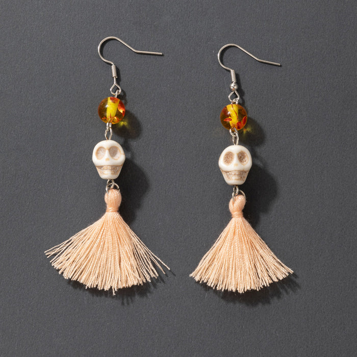 Wholesale Skull Bow Earrings Alloy Spray Paint Fashion Accessory MOQ≥2