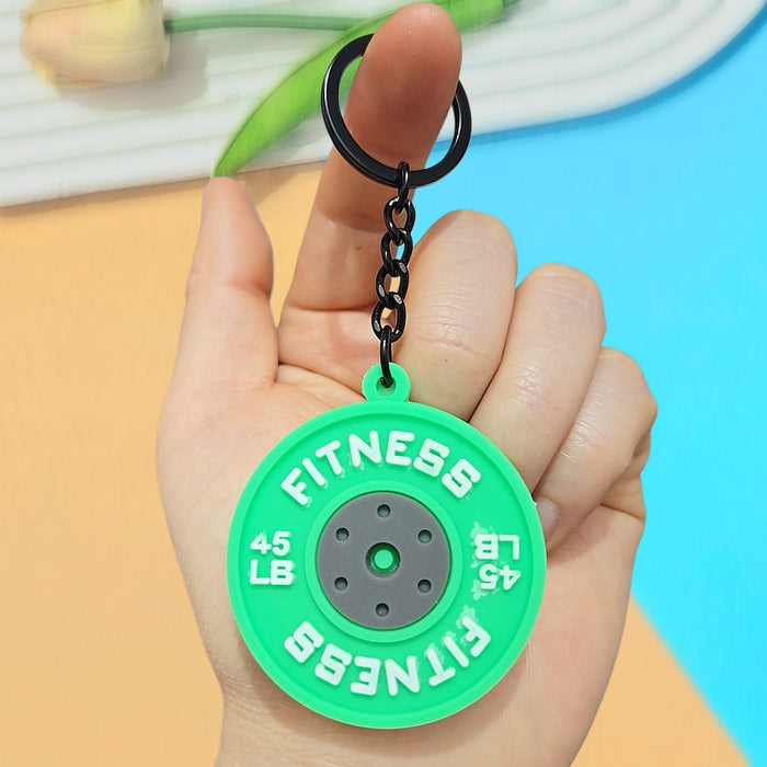 Wholesale Creative Fitness Barbell Keychain