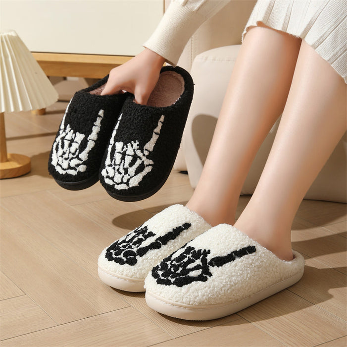 Wholesale Skull Finger Cotton Slippers Home Winter Home Warm Indoor Non-Slip  Slippers for Men and Women