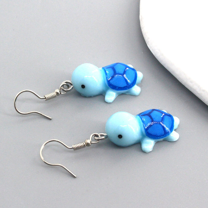 Wholesale Cute Cartoon Turtle Resin Earrings JDC-ES-Dagou007