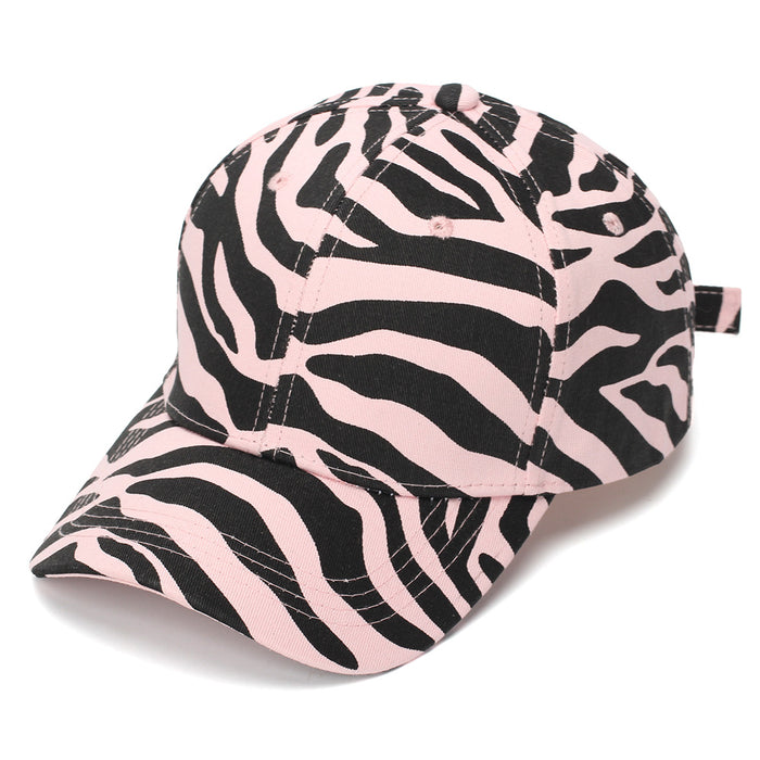 Wholesale Women' s Zebra Pattern Baseball Cap Curved Brim Sun Hat Summer Fashion