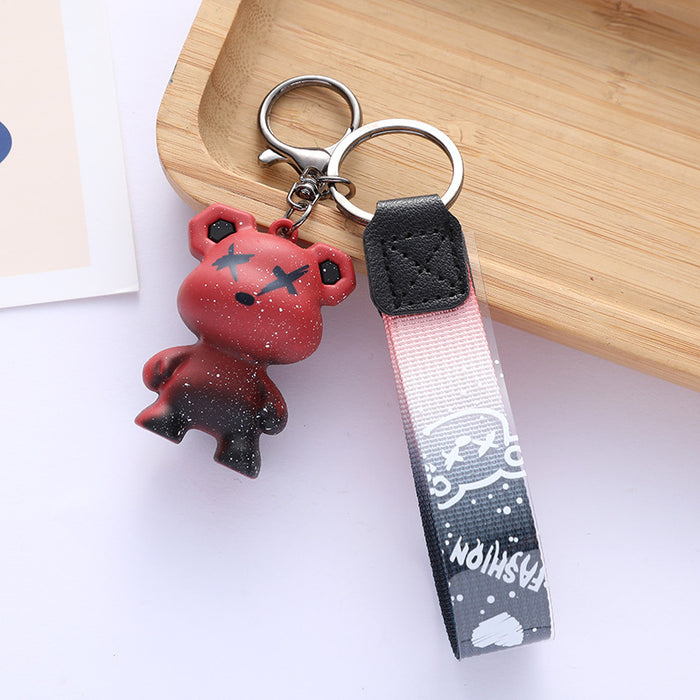 Wholesale  Bear Keychain Doll Pendant PVC  Cute Cartoon Couple Bag Pendant Chain