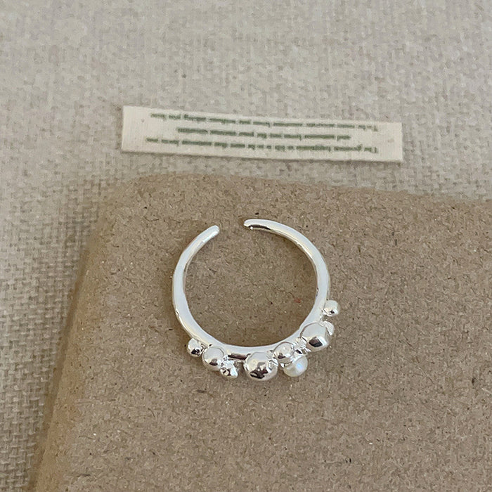 Wholesale Silver Pearl Flower Ring