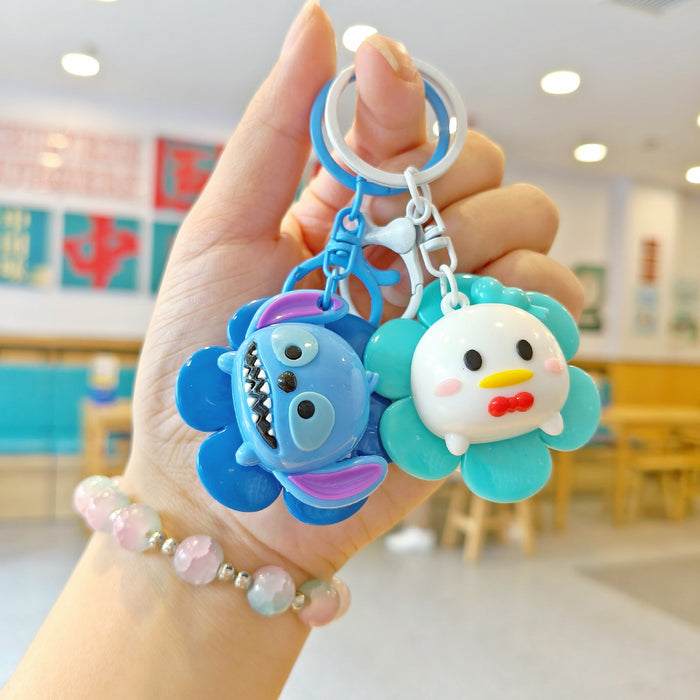 Wholesale Rotating Sunflower Cartoon Keychain Cute Children's Backpack Pendant Doll Machine Gift