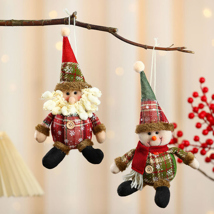 Wholesale Christmas Plaid Buttons Spherical Christmas Pendant Christmas Ornaments Christmas Tree Hanging Ornaments