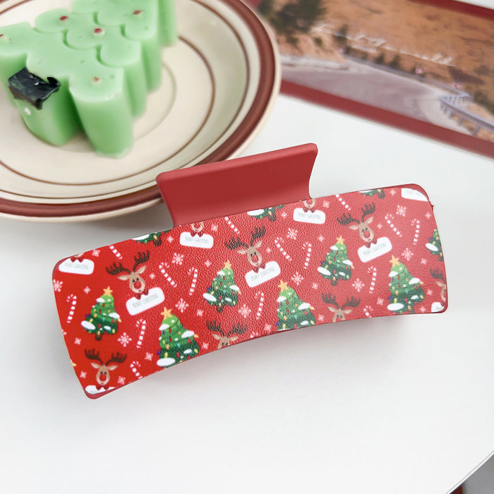 Wholesale Christmas plastic clip patch hair clip dopamine small fresh  atmosphere shark clip hair accessories