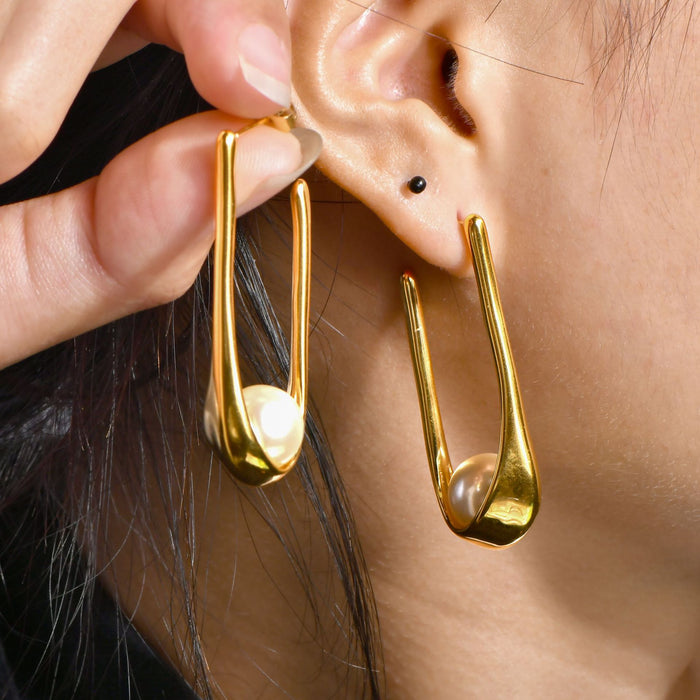 Wholesale Stainless Steel Pearl Earrings