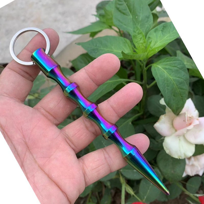 Wholesale Aluminum Alloy Multifunctional Stick Pen Shape Pointed Flat Head Keychain JDC-KC-KB023