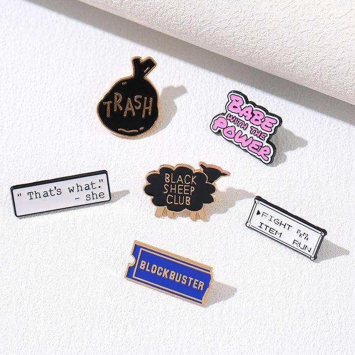 Wholesale Modern Enamel Letter Brooch Set English Quote Pins For Bag et Decor Fashion Accessory