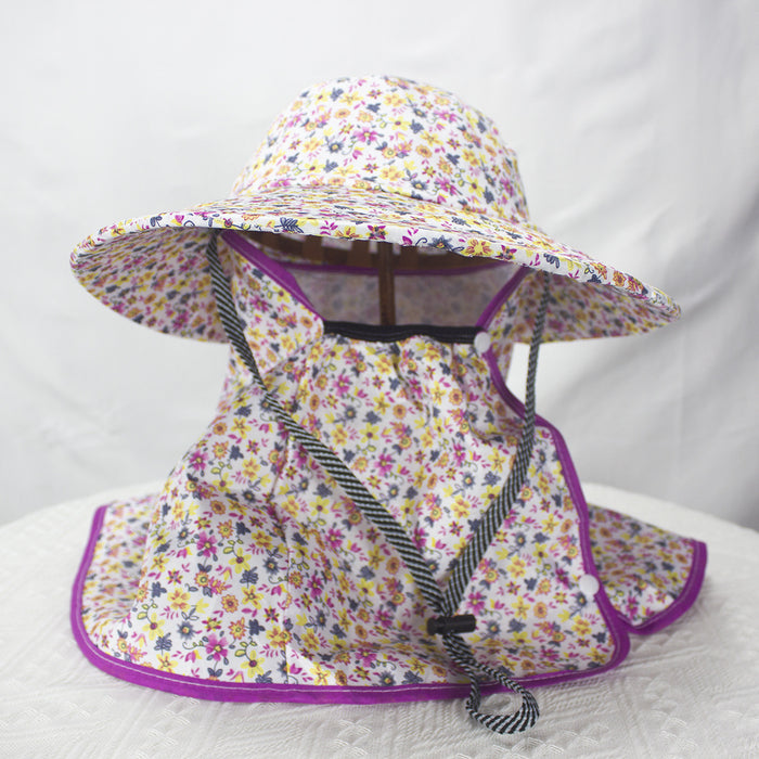 Wholesale Summer hat brim tea picking hat UV resistant neck protection hat