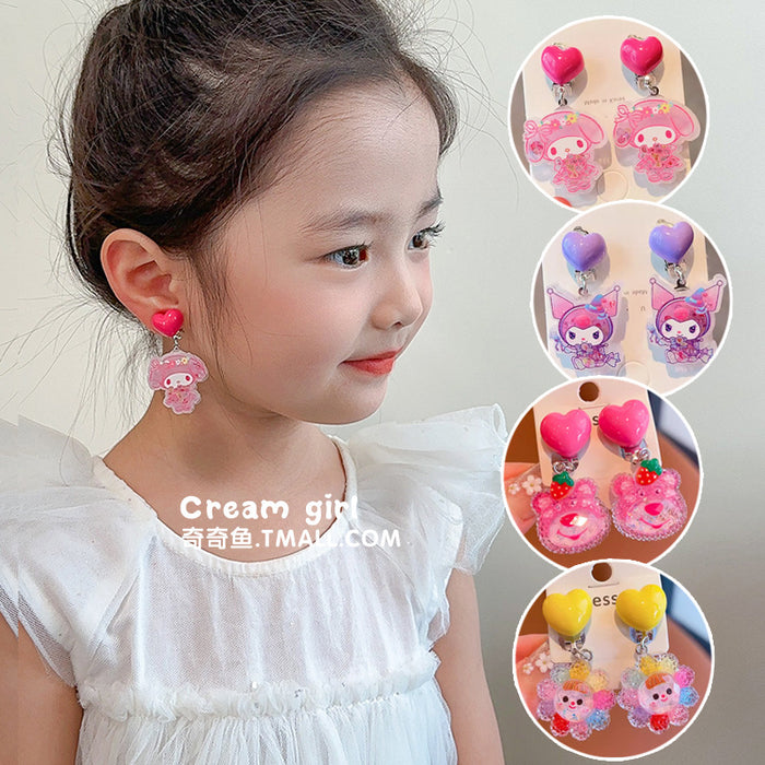 Wholesale Children's cartoon ear clips, cute and sweet without ear holes, earrings for girls, earrings accessories