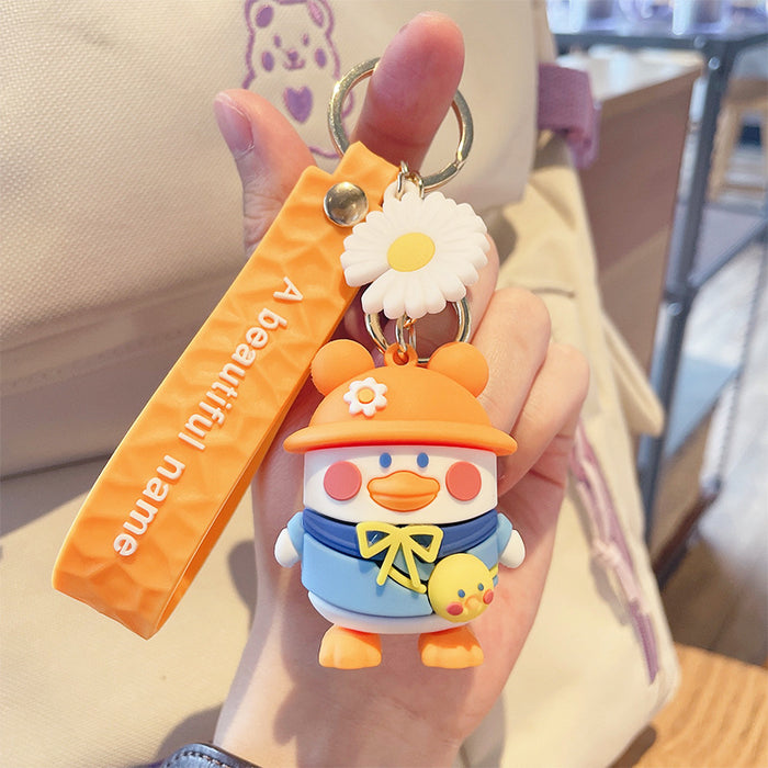 Wholesale Cartoon Duck Doll PVC Keychain JDC-KC-JinG024