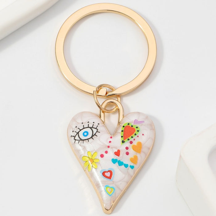 Wholesale Alloy Love Flower Keychain JDC-KC-RongRui065