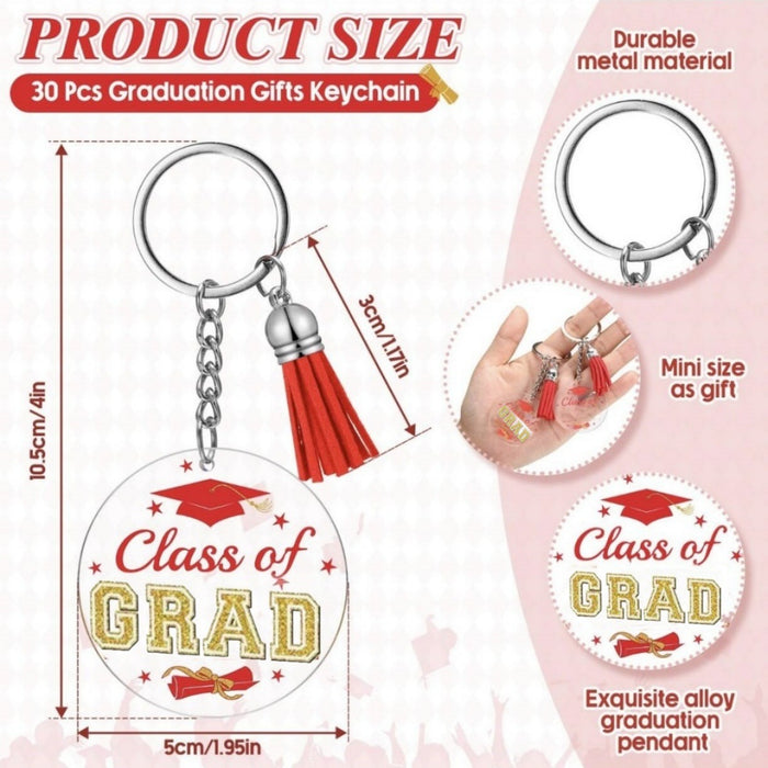 Wholesale 30PCS Acrylic Graduation Theme Keychain JDC-KC-HuiWen010