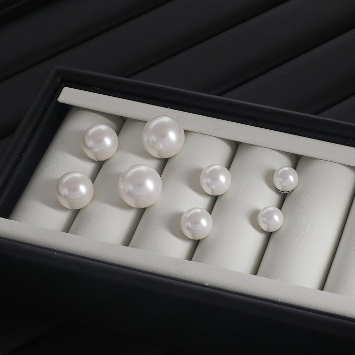 Wholesale Silver Needle Pearl Silver Ear Nail Strong Light Retro Earrings