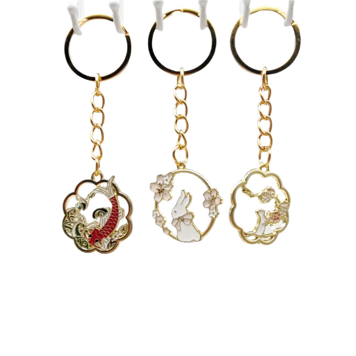 Wholesale Deer and Rabbit Zinc Alloy Keychain JDC-KC-TYS011