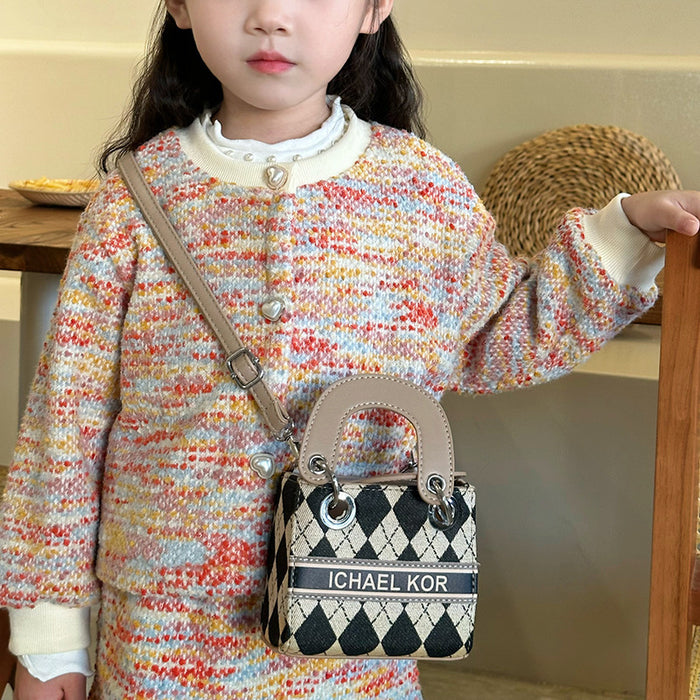 Wholesale Children's bag, fashionable and cute mini versatile diamond grid small bag