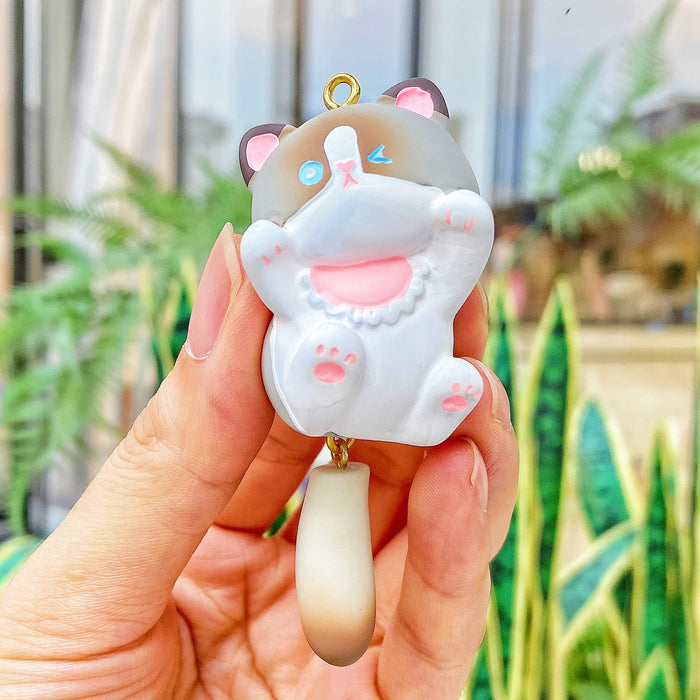 Wholesale Plush keychain Siamese cat pendant resin cat key chain