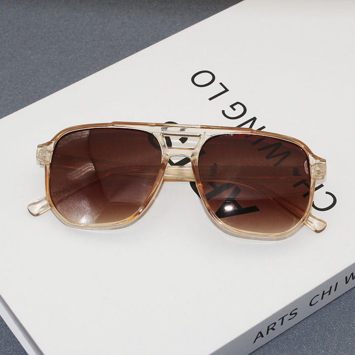 Wholesale Box sunglasses UV resistant retro double beam sunglasses