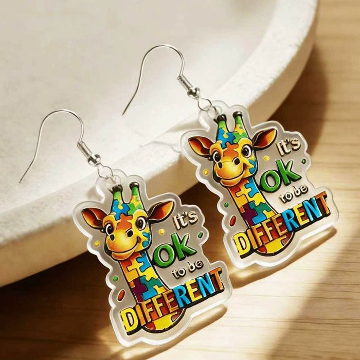 Wholesale Trendy 2D Acrylic Giraffe Earrings Fashion Accessory