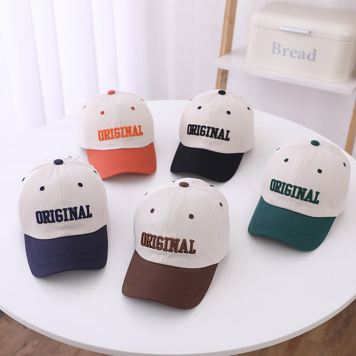 Wholesale Spring and summer letter visor student fashion color block baseball cap