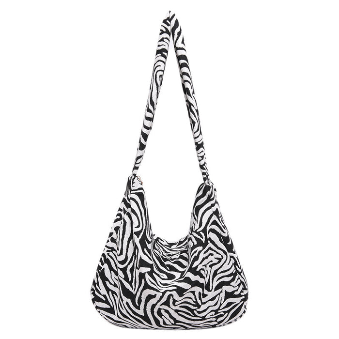 Wholesale Zebra Print Japanese Style Simple Canvas Leopard Print Bag for Women JDC-SD-HT035