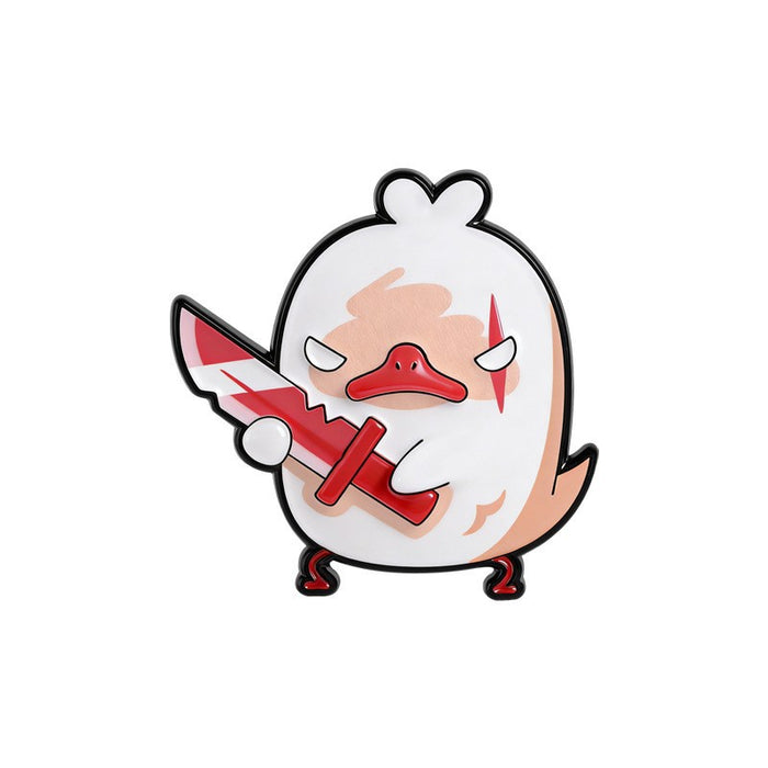 Wholesale Funny Cartoon Cat Duck Enamel Pin Set Knife Wielding Brooch Zinc Alloy Baking Finish Jewelry Accessory For Resale