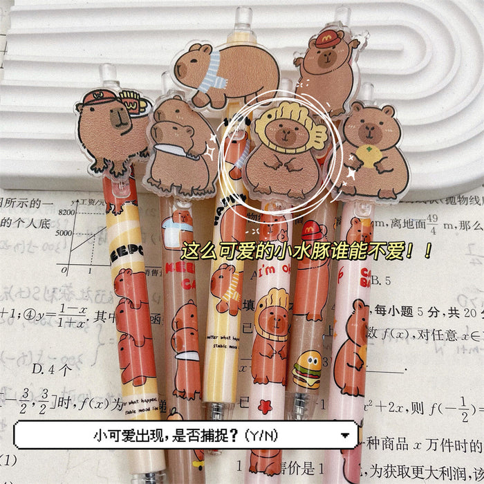 Wholesale Capybara push pen patch limited cute girl black stationery