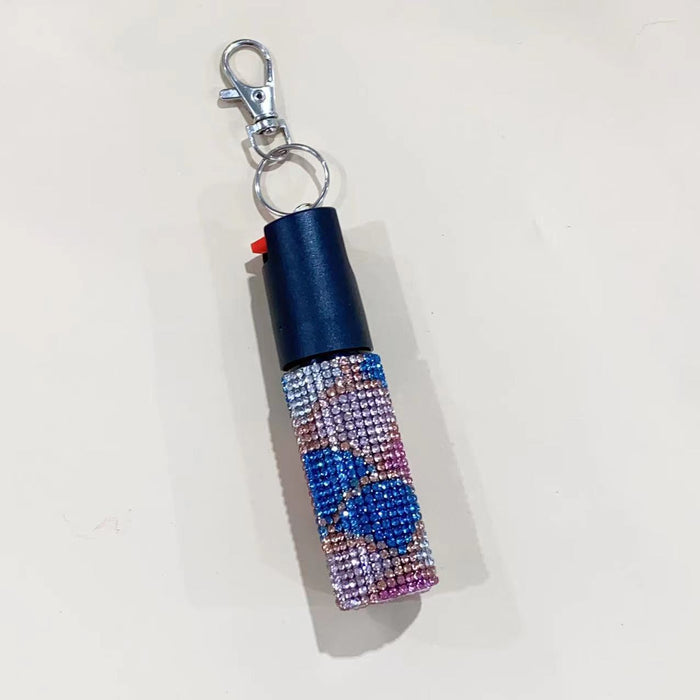 Wholesale Plastic Diamond Inlaid Portable Press Type Keychain JDC-KC-ZY013