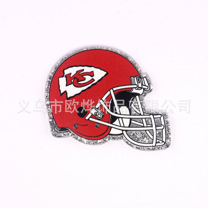 Wholesale 10pcs Cartoon Football Helmet Cartoon Acrylic DIY Patch Accessories JDC-FK-OuYie016