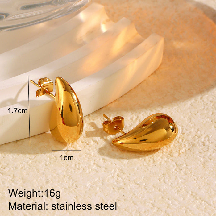 Wholesale Versatile niche teardrop solid titanium steel earrings
