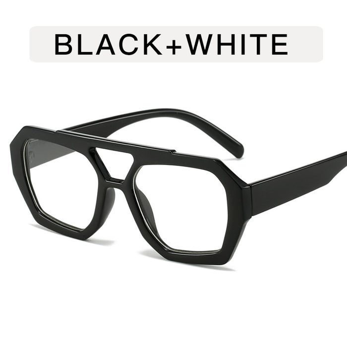 Wholesale Double-beam Retro Irregular Sunglasses Men's Women's Plain-made Women's